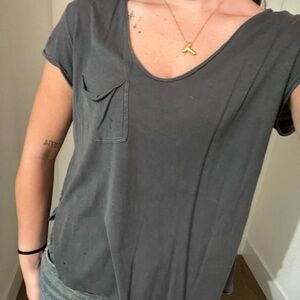 American Eagle Outfitters Charcoal Short Sleeve Tee